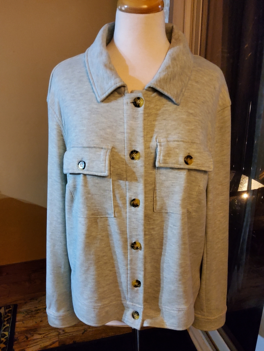 Bagatelle Light Green Button Front Sweater/Jacket